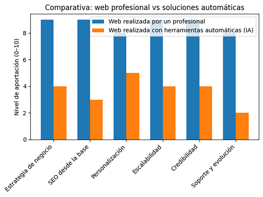 web profesional frente a web con ia